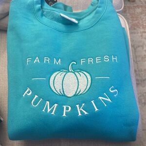 Teal Farm Fresh Pumpkins Sweatshirt